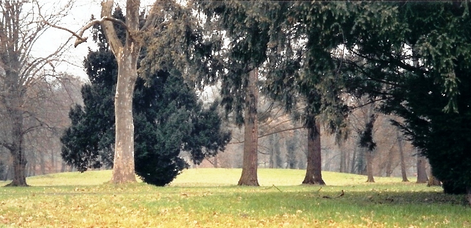 Hügel, in den Park eingebettet